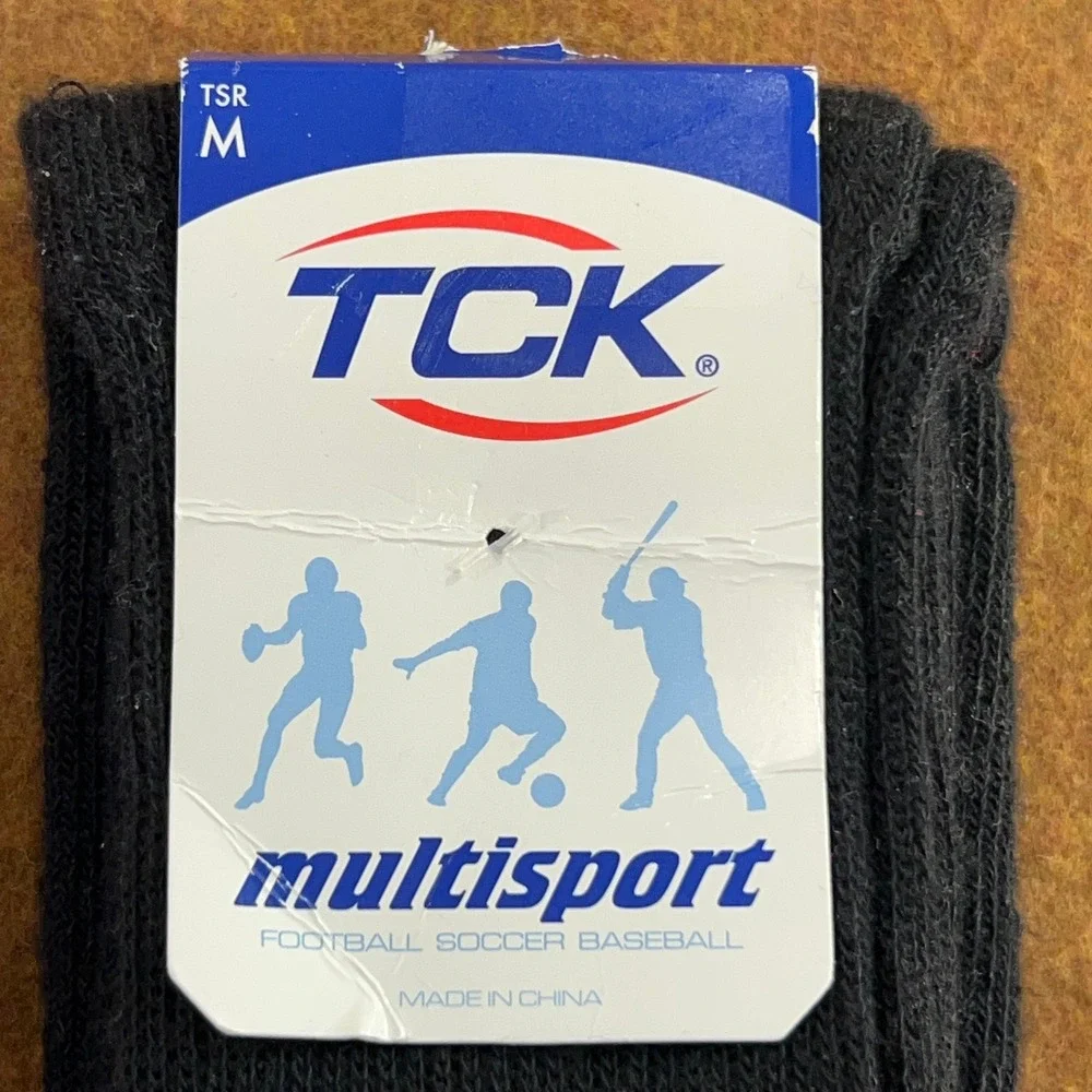 TCK Unisex Medium Black Multisport Football Soccer Baseball Athletic Socks NWT